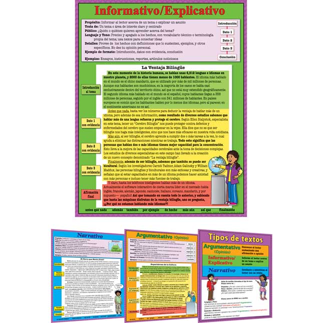 Spanish Intermediate Writing Text Types 4-Poster Set