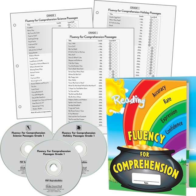 Fluency For Comprehension: Assorted, Holiday and Science Passages With Folders - Grade 1