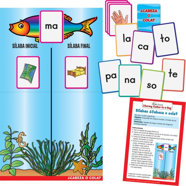 Really Good Stuff® Spanish Foundational Skills Literacy Centers: Grades K-1 - 10 Spanish Literacy Centers