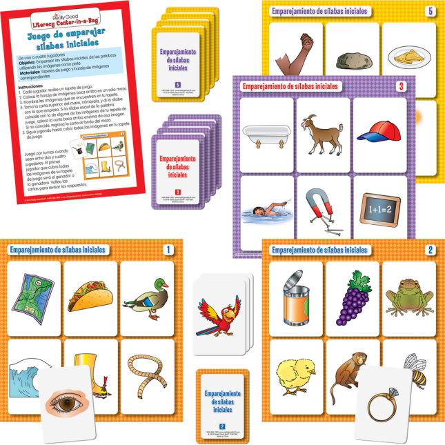 Really Good Stuff® Spanish Foundational Skills Literacy Centers: Grades K-1 - 10 Spanish Literacy Centers