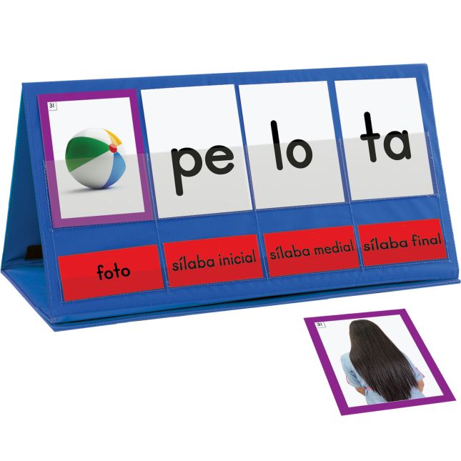 Spanish Word Building Desktop Pocket Chart Tent and Cards Kit - 1 kit