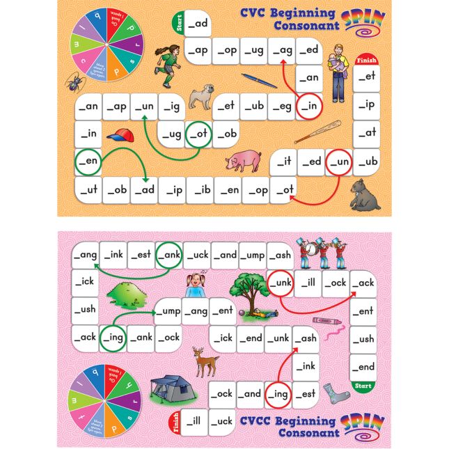 Short Vowel Pattern Word Building Board Games - 1 game