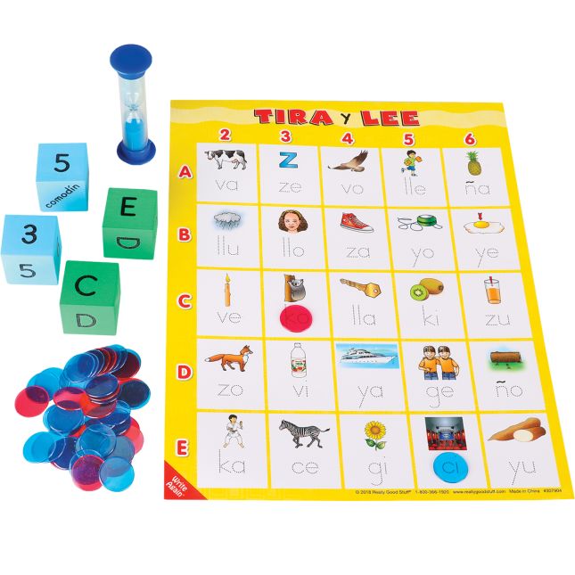 Tira y lee: Sílabas directas (Roll And Read: Spanish Direct Syllables) - 1 game