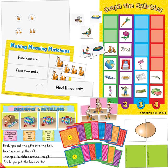 Literacy Center 4-Pack Grades K-1, Set 1