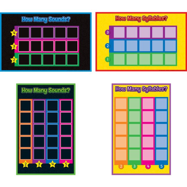 How Many Sounds And Syllables? A Segment And Sort Activity - 4 boards, 60 chips