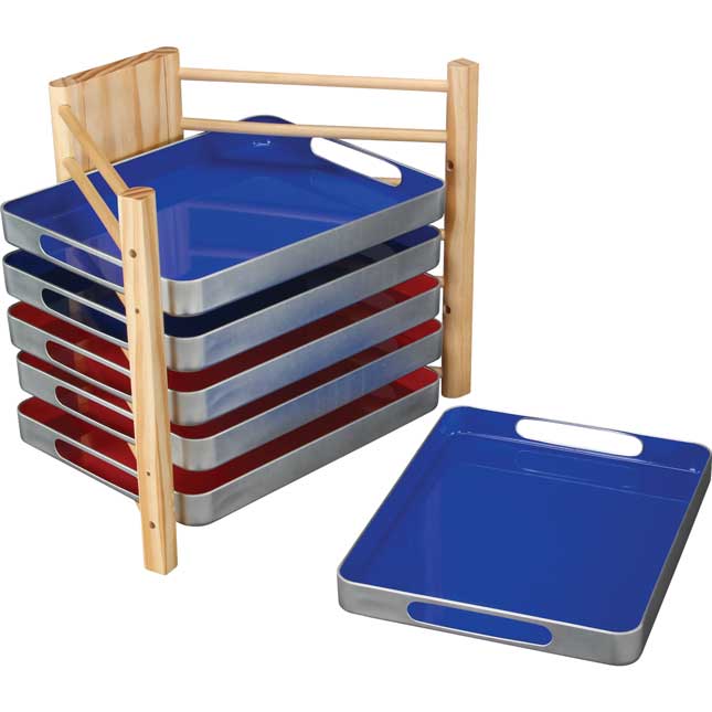 Really Good MAGtivity™ Tins Storage Rack With Red And Blue MAGtivity™ Tins - 1 rack, 6 tins