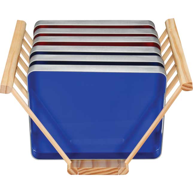 Really Good MAGtivity™ Tins Storage Rack With Red And Blue MAGtivity™ Tins - 1 rack, 6 tins