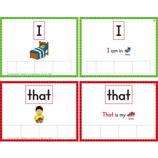 Read And Build Sight Word Sentences - 25 cards, 100 tiles