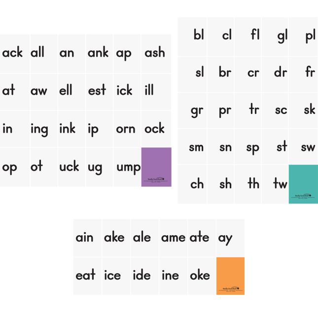 Blends and Digraphs Pocket Chart Tent And Cards Kit - 1 pocket chart, 115 cards