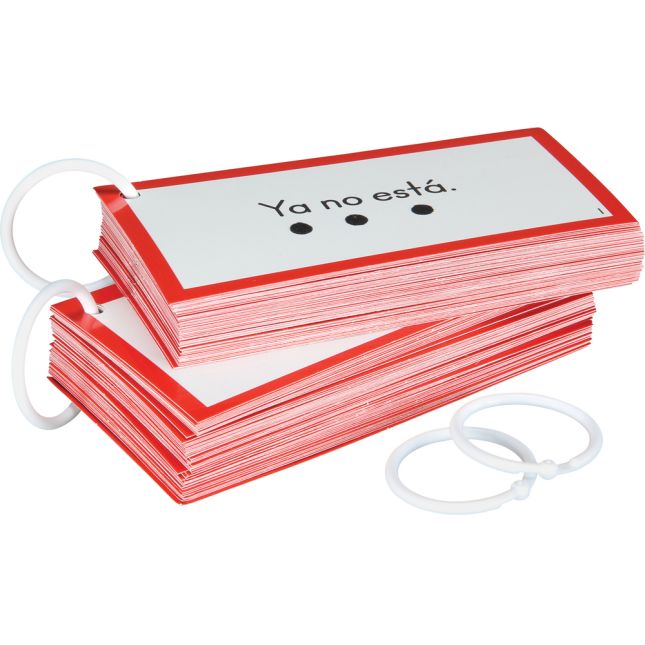 EZread Tap and Track™ Enunciados con palabras de uso frecuente (1st 50 Spanish High-Frequency Word Sentences) - 100 cards, 4 O-rings