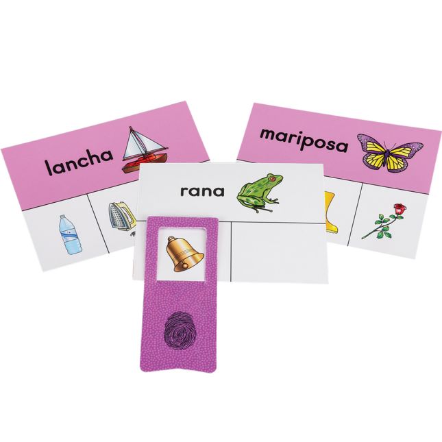 Tarjetas y Clips: Palabras que riman (Spanish Rhyming Word Cards And Clips) - 45 cards, 6 clips