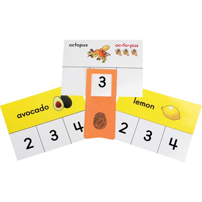 Syllable Cards And Clips - 45 cards, 6 clips