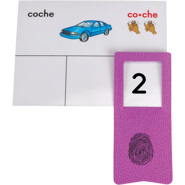 Tarjetas y Clips: Contar e igualar (Spanish Syllable Count And Match Cards And Clips) - 45 cards, 6 clips