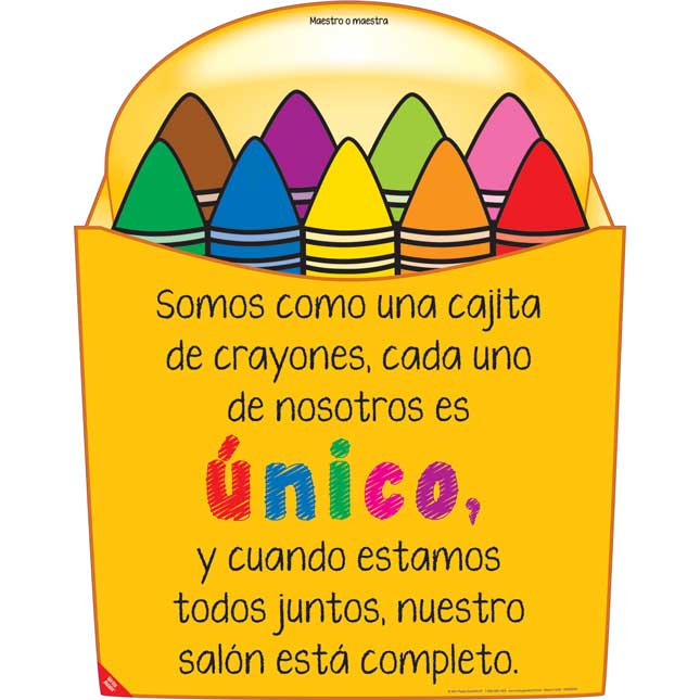 Ready-To-Decorate® Kit de Bienvenida crayones de colores (Spanish Crayon Welcome Kit) - 1 poster, 24 crayons