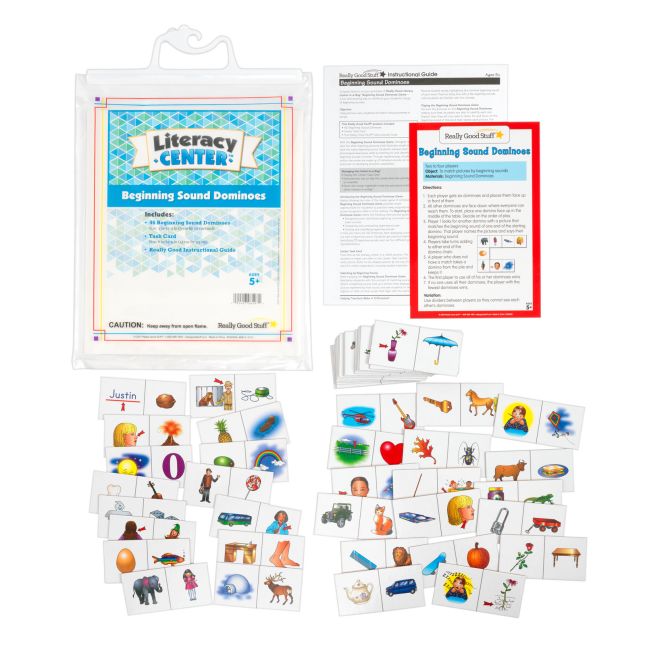 Really Good Stuff® Beginning Sound Dominoes Literacy Center™