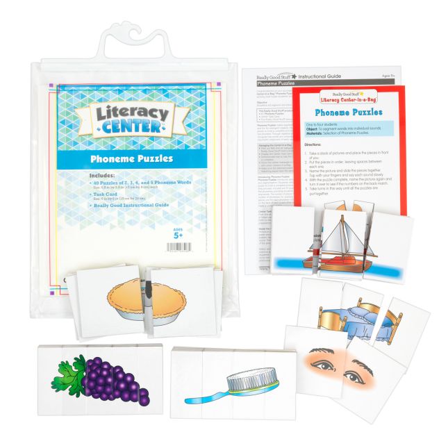 Really Good Stuff® Phoneme Puzzles Literacy Center™ Grades K-1- 1 literacy center