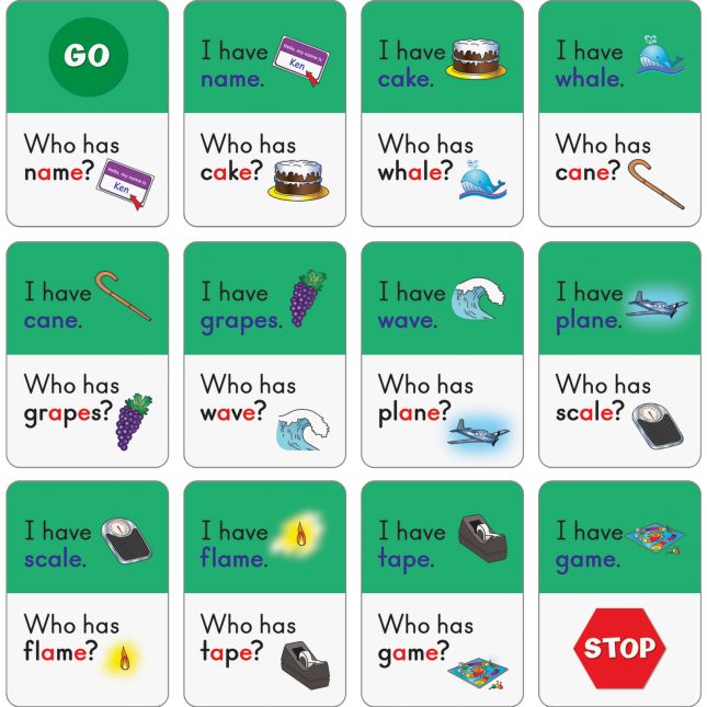 Really Good Stuff® I Have, Who Has Small Group  Silent E Words - 96 cards