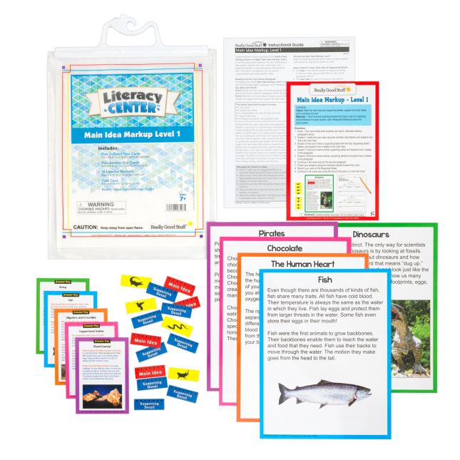 Really Good Stuff® Main Idea Markup Level 1 Literacy Center™ - 1 literacy center_0