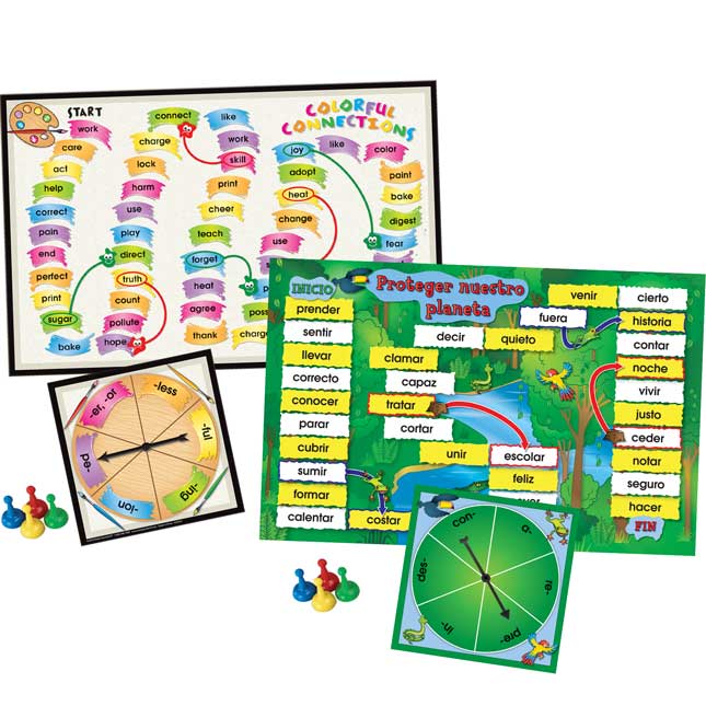 Prefix And Suffix Spin Board Games Dual Language Kit