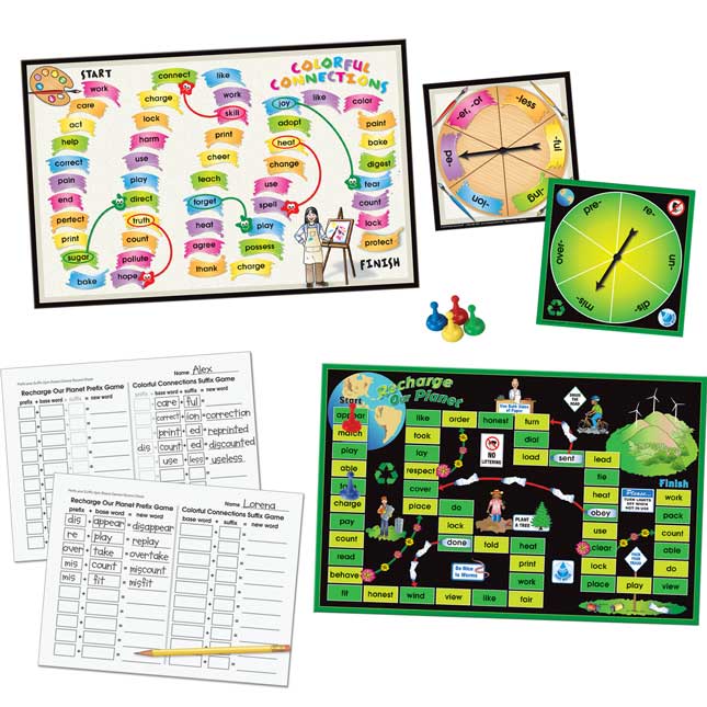 Prefix And Suffix Spin Board Games Dual Language Kit