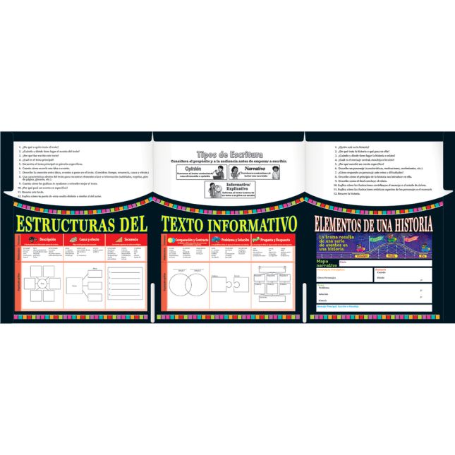 Carpeta Estrategias de comprensión y más (Spanish Comprehension Strategies And More 3-Pocket Folders) - 12 folders