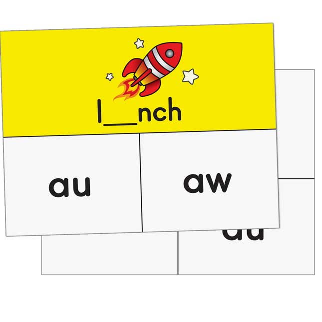 Diphthong And Tricky Vowel Cards And Clips - 45 cards, 6 clips