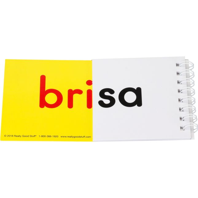 Really Good Stuff libros de Sílabas compuestas (Spanish Advanced Syllable Flip Books) - 30 Flip Books