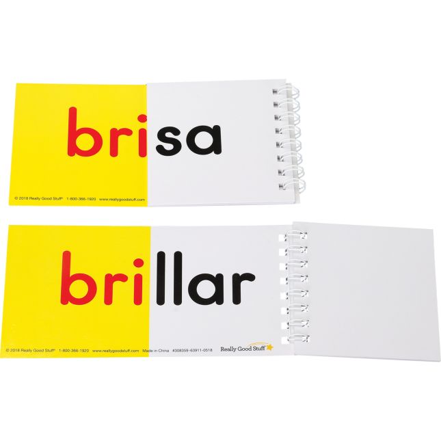 Really Good Stuff® Libros de Sílabas Compuestas (Spanish Advanced Syllable Flip Books) - 30 Flip Books_7