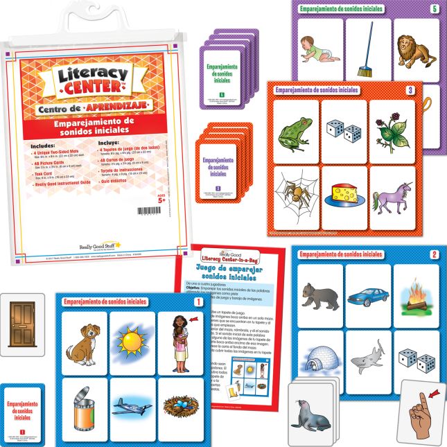 Centro de aprendizaje™: Emparejamiento de sonidos iniciales (Spanish Beginning Sound Match) - 1 literacy center