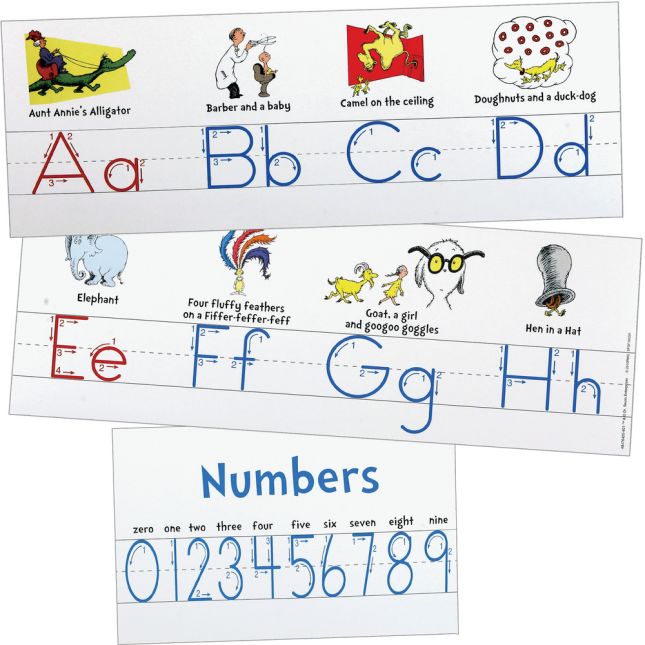 Eureka Dr Seuss Manuscript Alphabet Bulletin Board Set 24x17 Kids ...