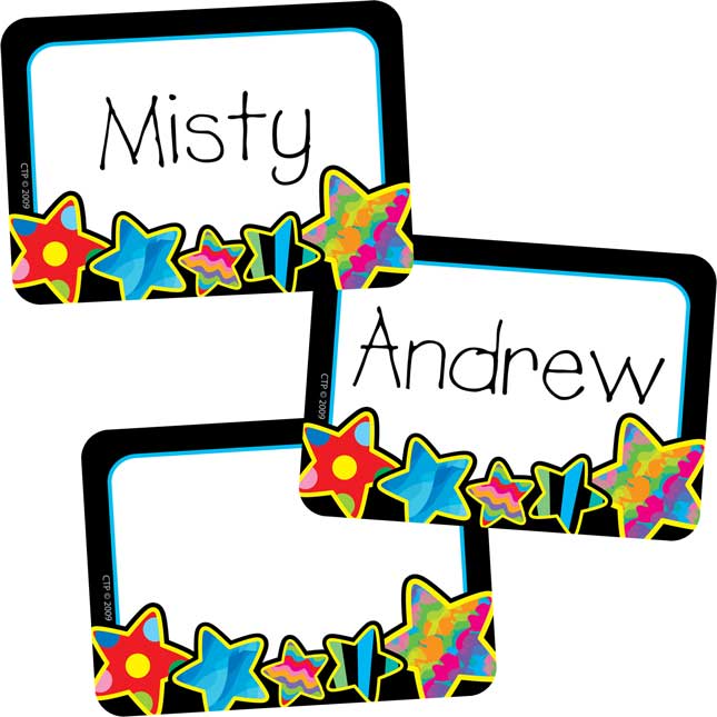 Poppin Patterns Stars Name Tags