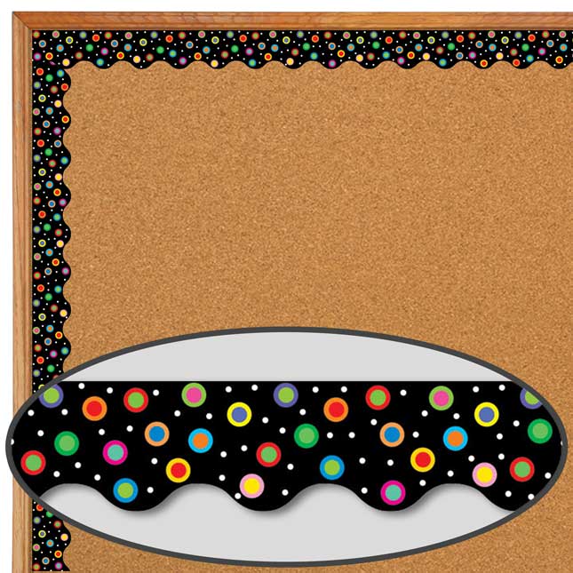 Poppin' Patterns® Dots On Black Wavy Border