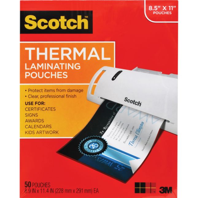 Scotch™ Thermal Laminating Pouches, Letter Size - 50ct