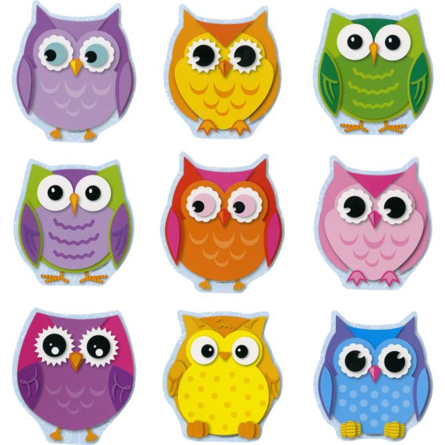 Colorful Owls Class Management Bulletin Board Set