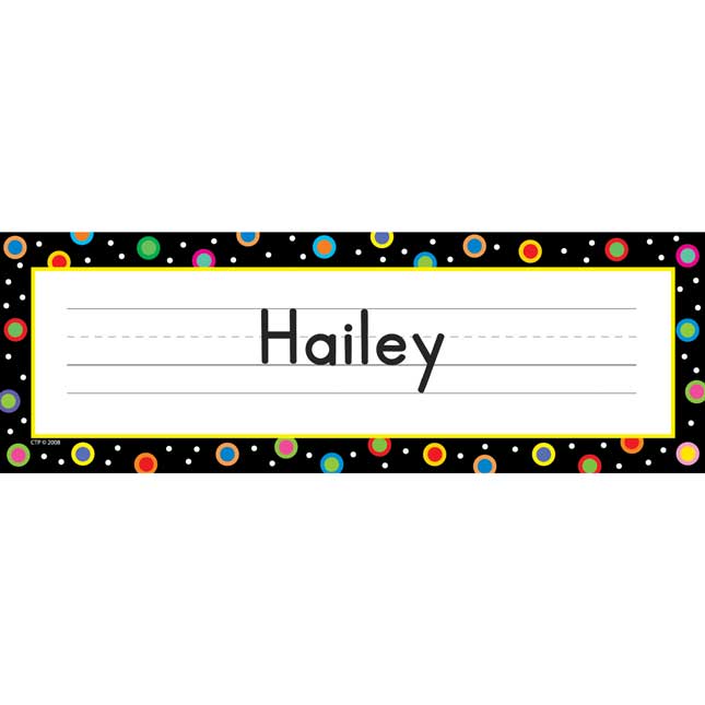 Dots On Black Name Plates