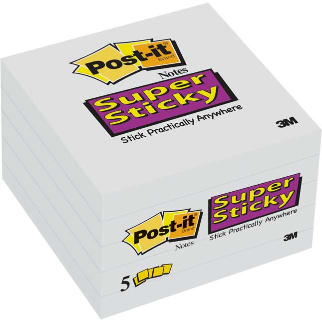 3x3 Post-It® White Single Color 5 Pads 450 Sheets