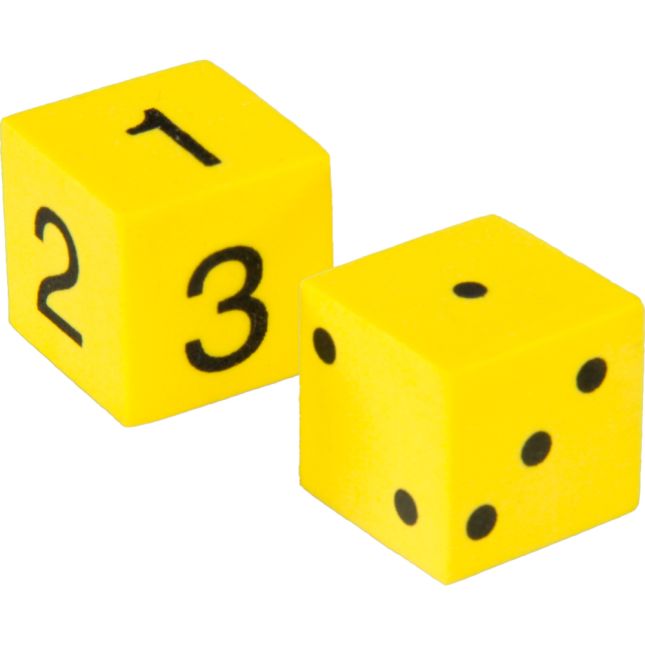 Foam Spot and Number Dice - 48 foam dice