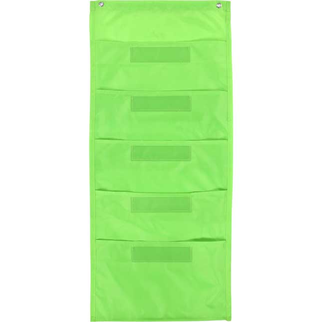 File Folder Storage Pocket Chart And Folders Set - Lime Green