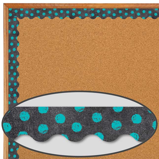 Dots On Chalkboard! Turquoise Border Trim - 1 border trim