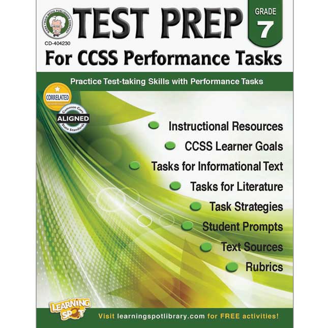 Test Prep For Common Core State Standards Performance Tasks Book - Grade 7