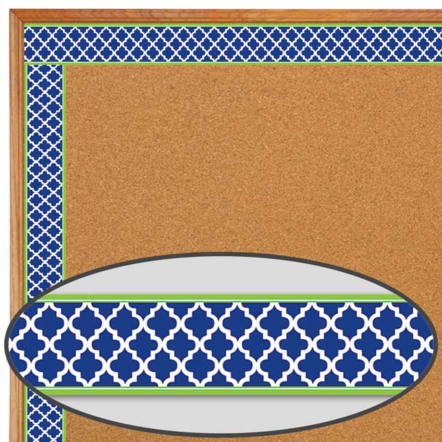 Navy And Lime Wild Moroccan Double-Sided Border