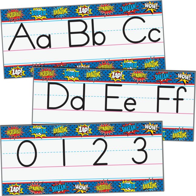 Superhero Alphabet Line Bulletin Board Set