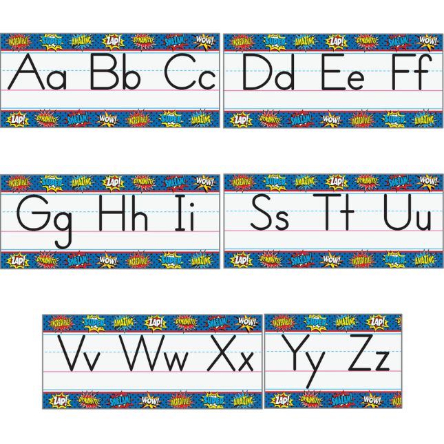 Superhero Alphabet Line Bulletin Board Set