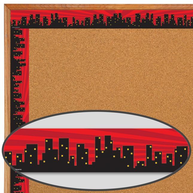 Superhero Cityscape Straight Border Trim - 1 border trim