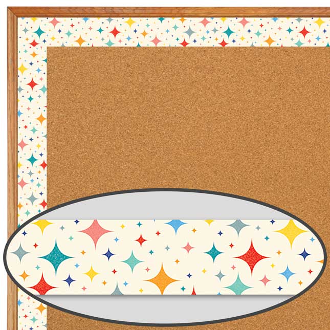 Mid-Century Modern Retro Stars Border