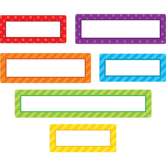 Clingy Thingies® Playful Patterns 6-Color Grouping Dry Erase Labels