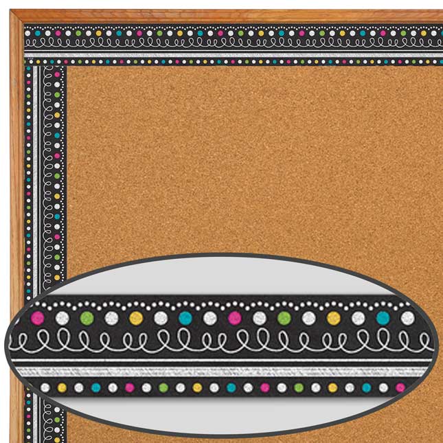 Clingy Thingies Chalkboard Brights Border Trim - 1 border trim