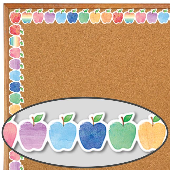 Watercolor Apples Diecut Border Trim - 1 border trim