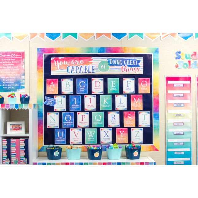 Watercolor You Are Capable Of Doing Great Things Bulletin Board Set - 29 pcs_1