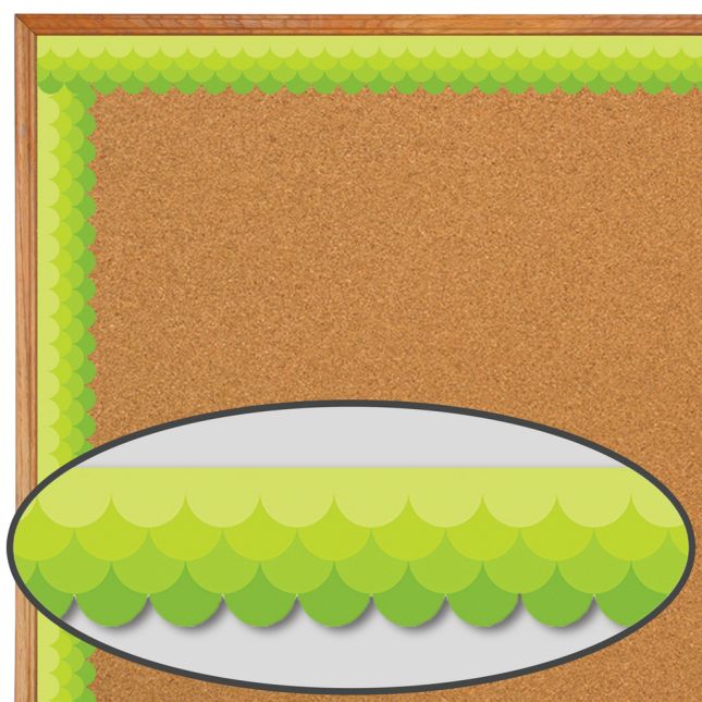 Lime Green Ombré Scallop Painted Palette Border Trim - 1 border trim